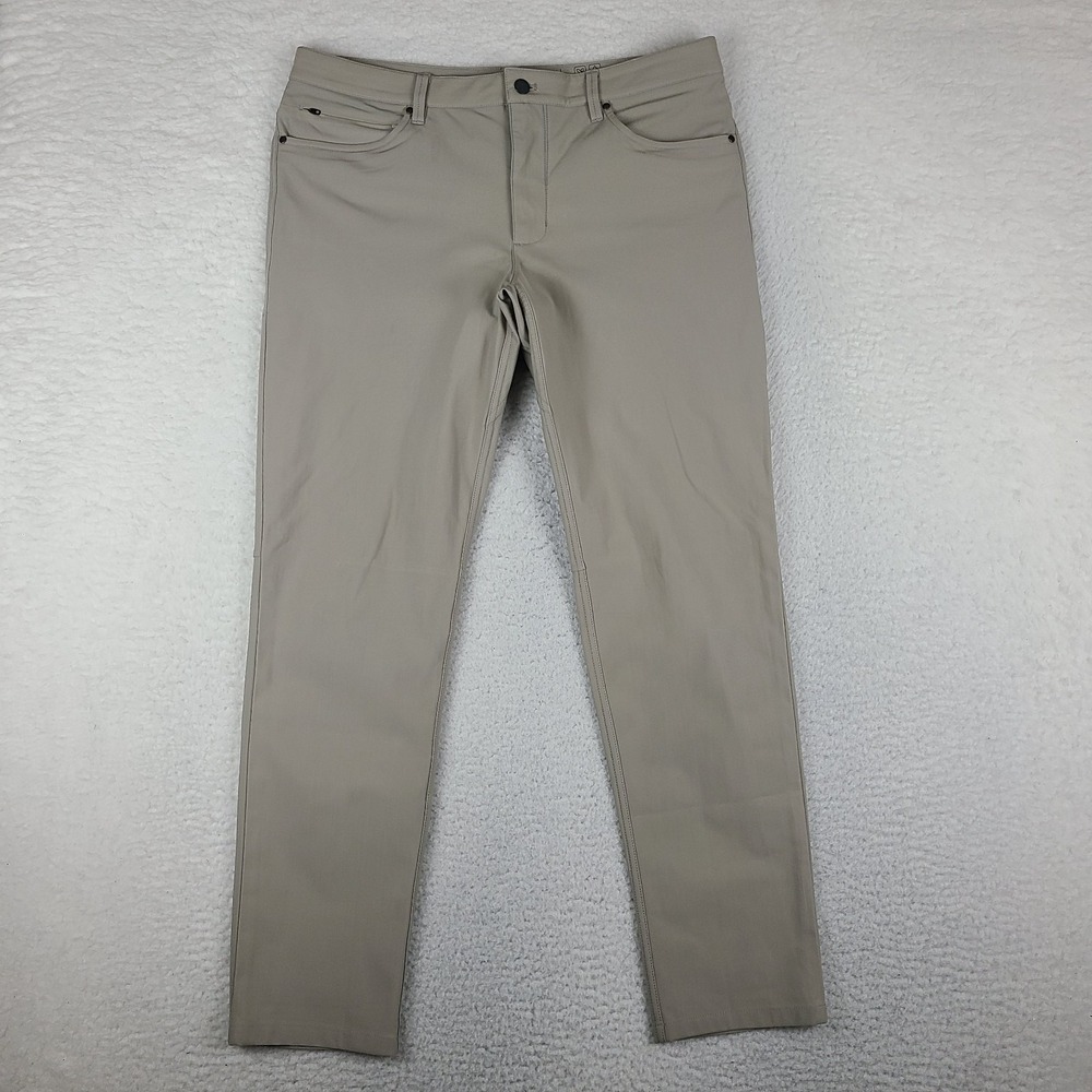 7 Diamonds Infinity Pants Mens 36x30 Beige Taupe Performance Preppy Tech Golf